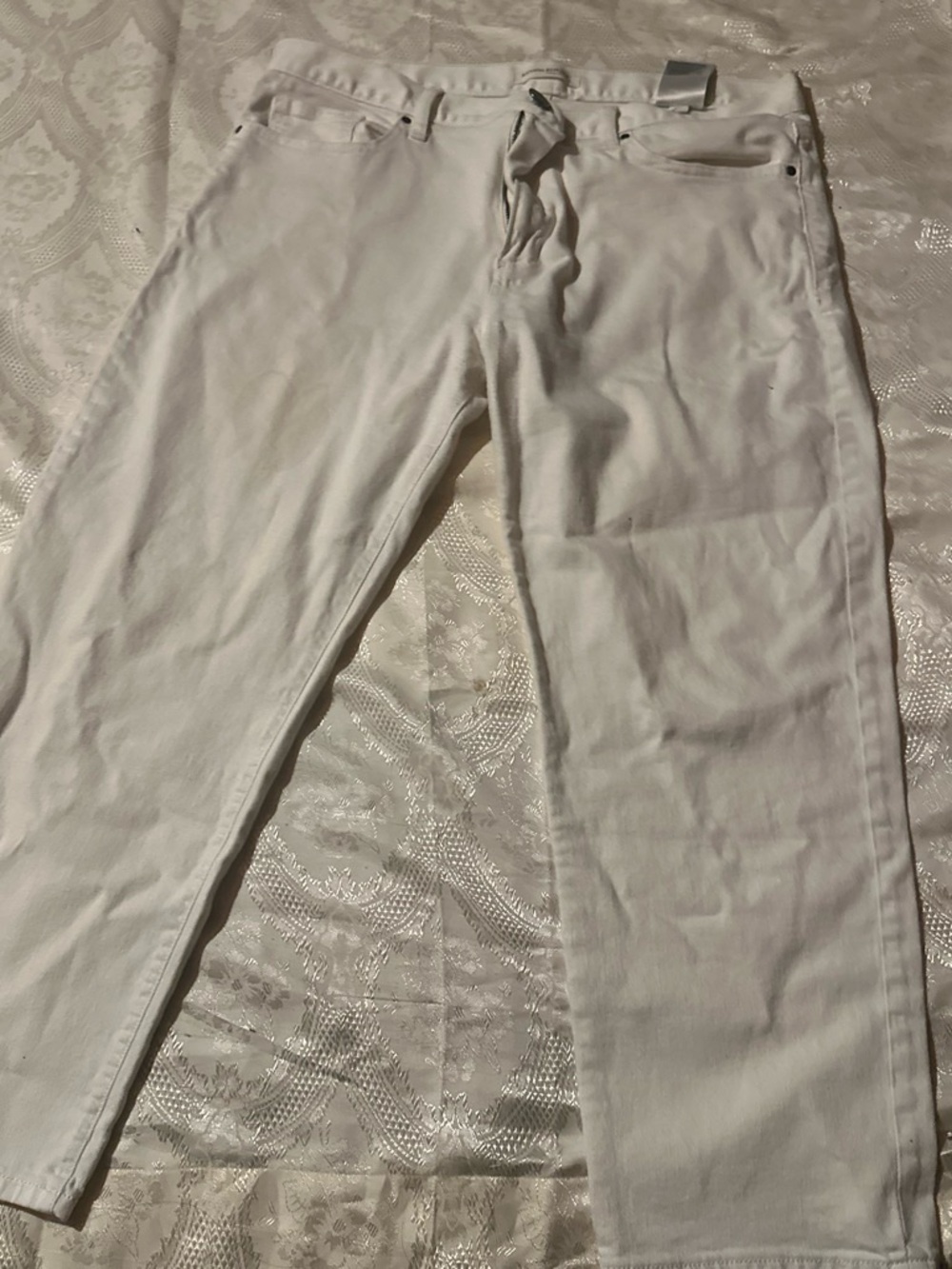 Banana Republic Women's White Straight-Leg Jeans